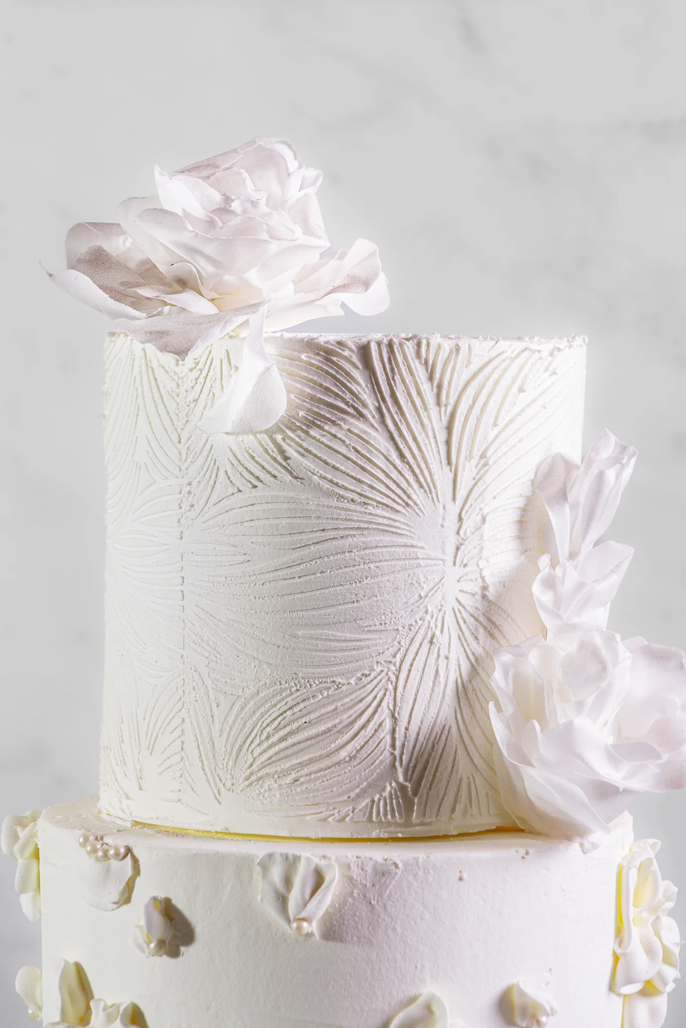 White Petal Wedding Cake - Image 3